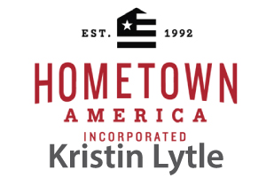 Logo for Hometown America with the name Kristin Lytle beneath it