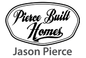 Logo for Pierce Built Homes with the name Jason Pierce beneath it